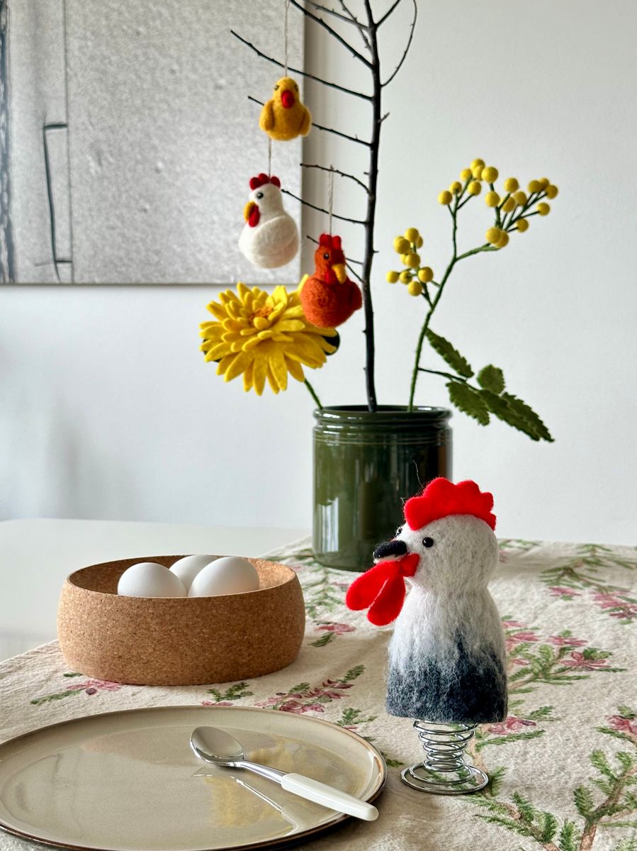 Ullfilt Stilk m.stor blomst, Gul