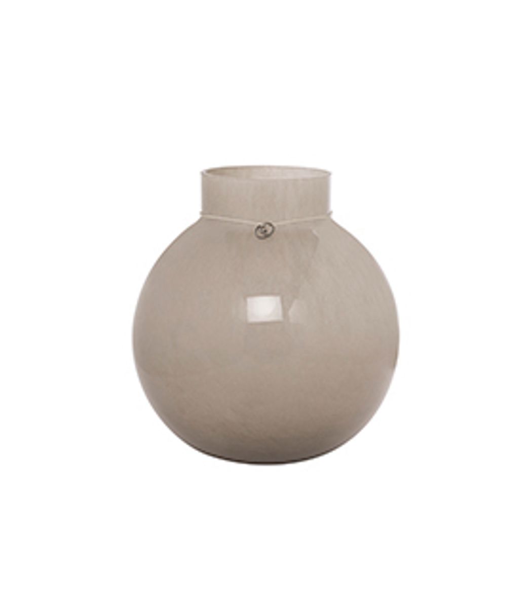 Vase - Glass H22cm Beige