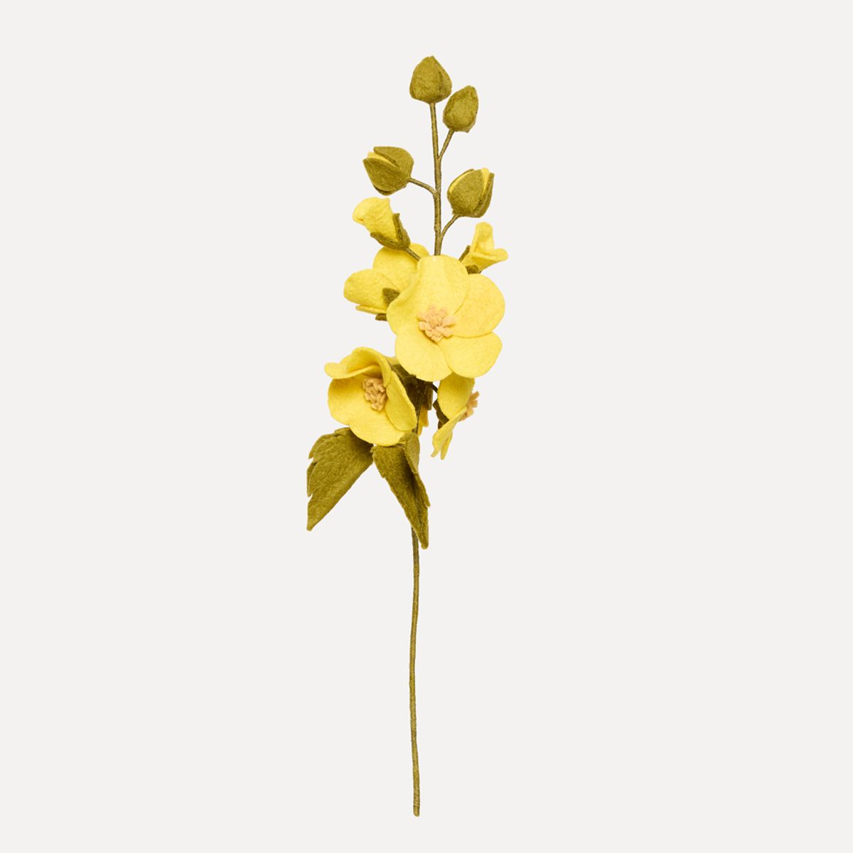 Ullfilt Stilk m.store blomster, Gul