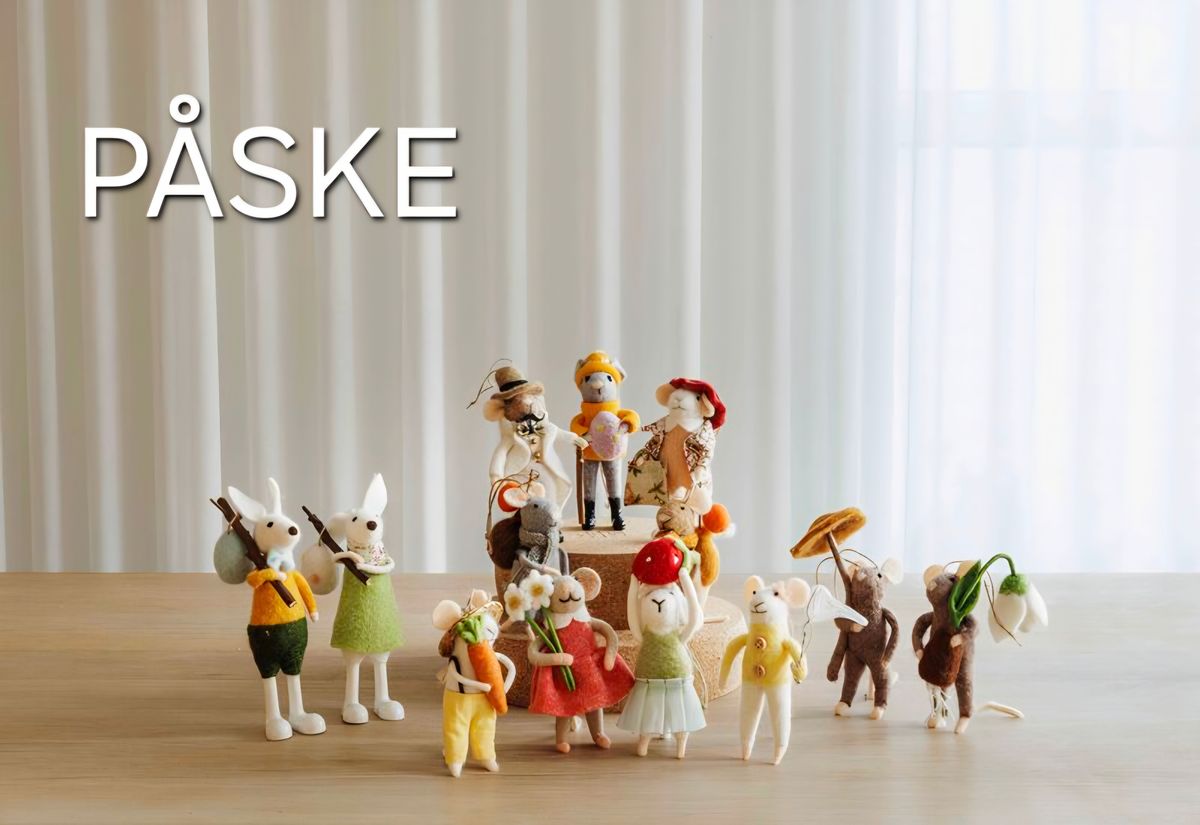 påskepynt UND påskedekor påskemus ullfilt ullfigur