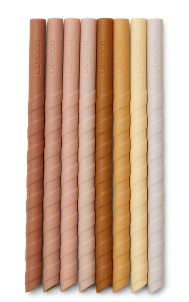 Hovedbilde Zoe Silikonsugerør 8pk. Rosa Multimix
